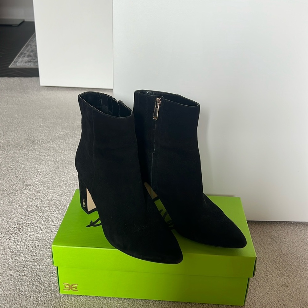 Sam Edelman Black Velvet Booties